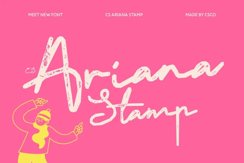 CS Ariana Stamp Font – Handwritten creative asset
