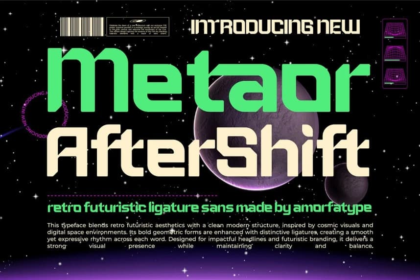 Metaor Aftershift Font – Display creative asset