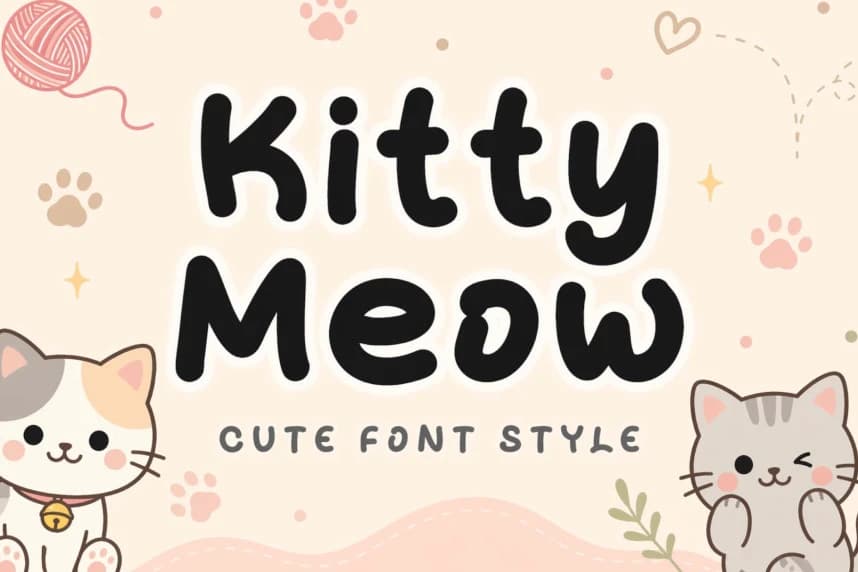 Kitty Meow Font – Display creative asset