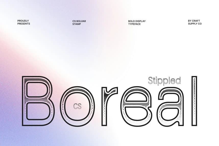 CS Boreal Stippled Font – Display creative asset