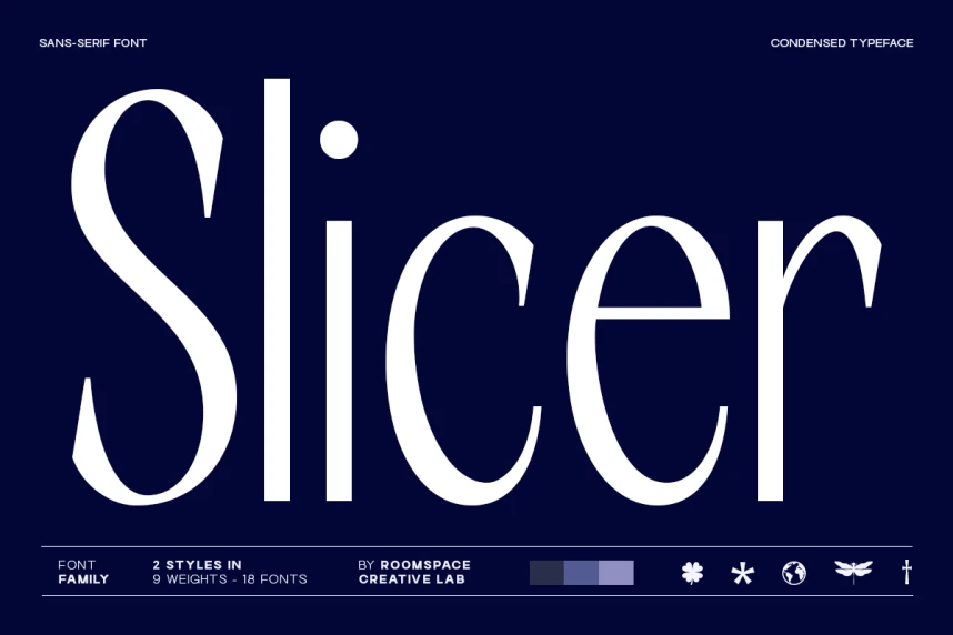 Slicer – Condensed Sans Serif Font Family – Sans Serif creative asset