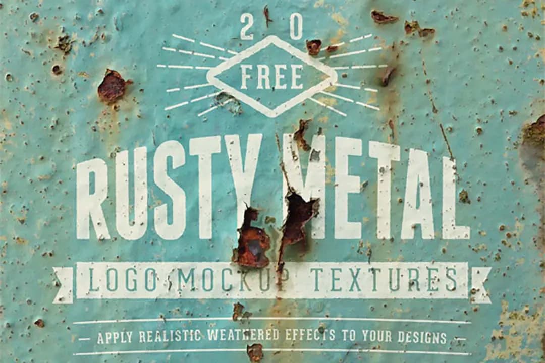 20 Rusty Metal Logo Mockup Free PSD – Mockups creative asset