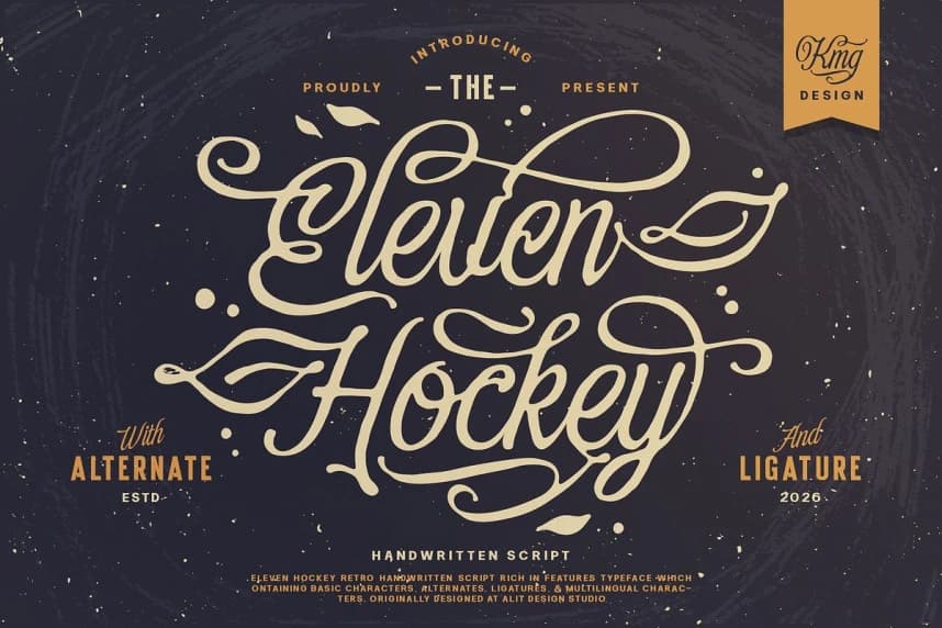 Eleven Hockey Font – Script creative asset