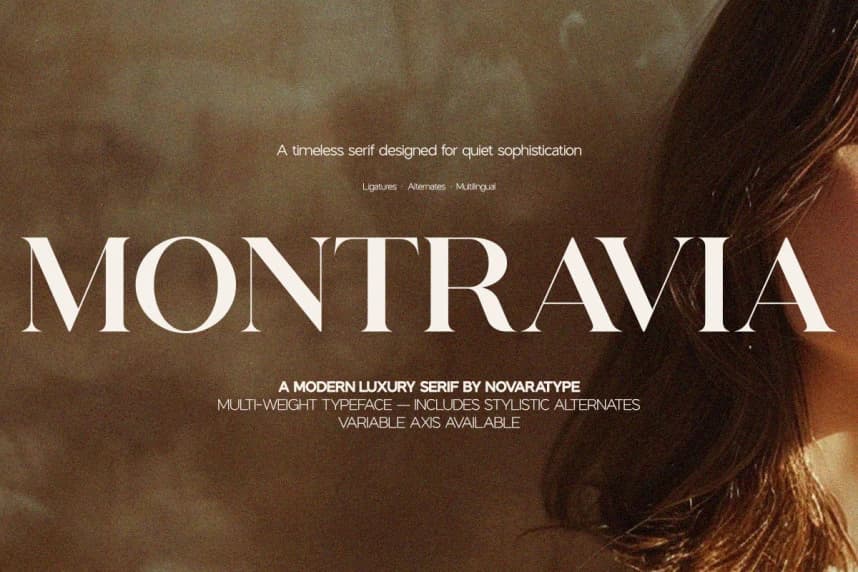 NV MONTRAVIA – Elegant Serif Font Family – Display creative asset
