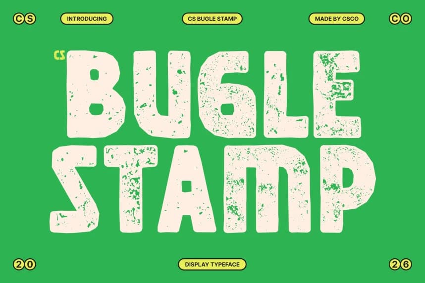 CS Bugle Stamp Font – Display creative asset