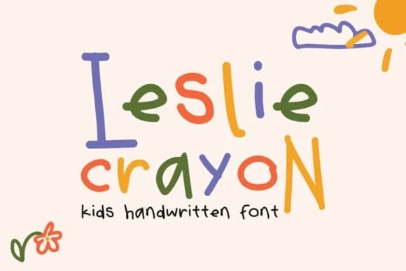 Leslie Crayon Font – Handwritten creative asset