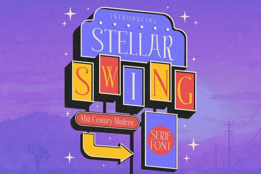 Stellar Swing Font – Serif creative asset