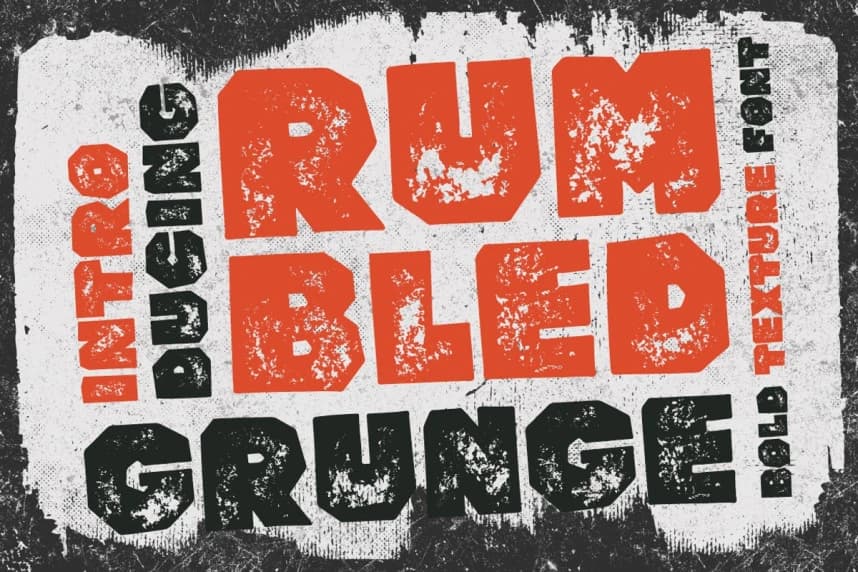 Rumbled Grunge Font – Display creative asset