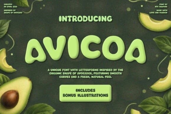 Avicoa Display Font – Display creative asset