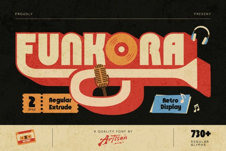 Funkora Font – Display creative asset