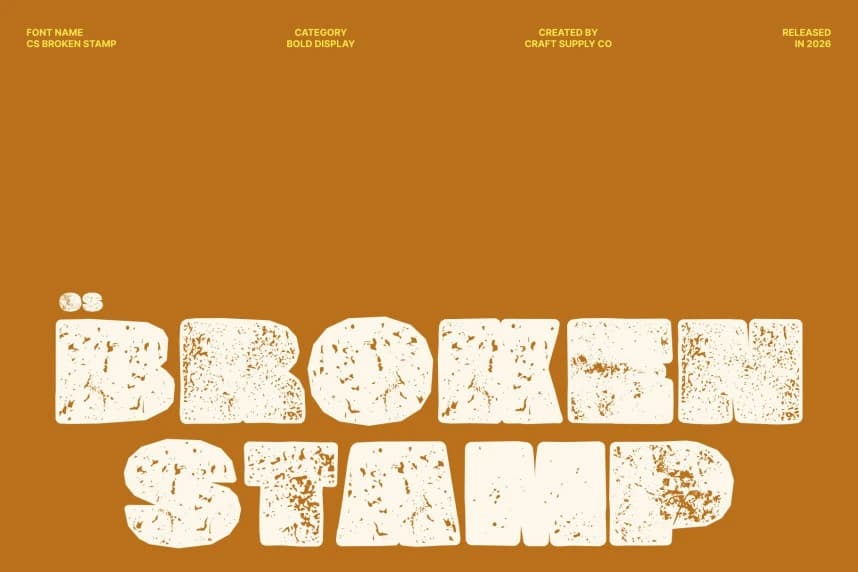 CS Broken Stamp Font – Display creative asset