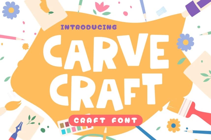 Carve Craft Font – Display creative asset