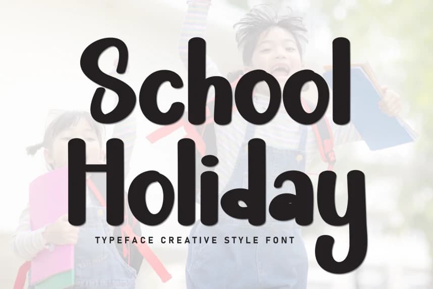 School Holiday – Creative Style Font – Display creative asset