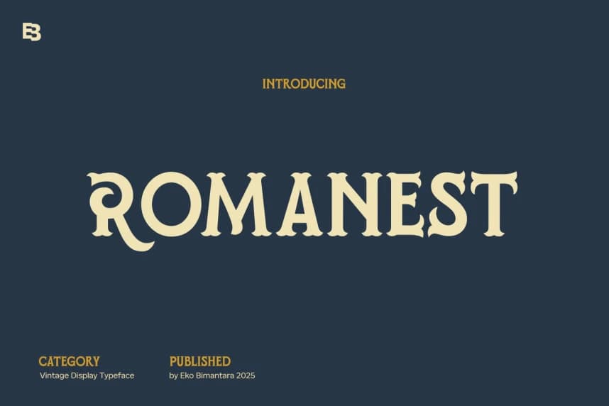 Romanest Font – Display creative asset