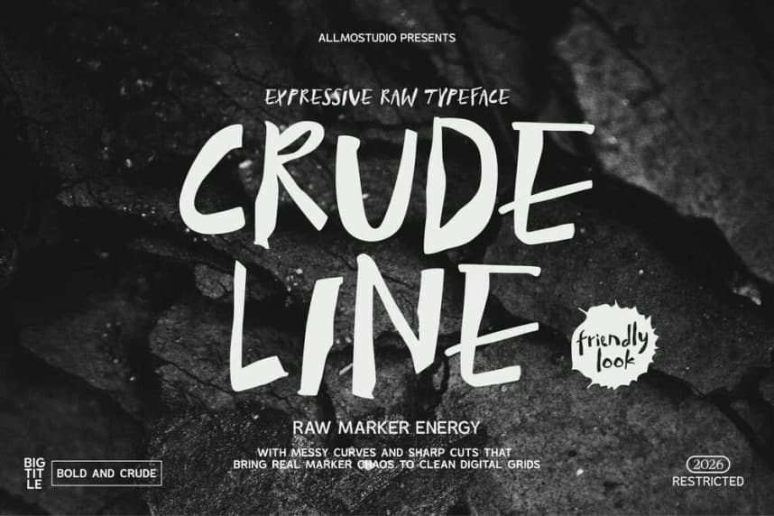 Crude Line Font – Display creative asset