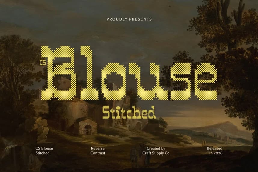 CS Blouse Stitched Font – Display creative asset