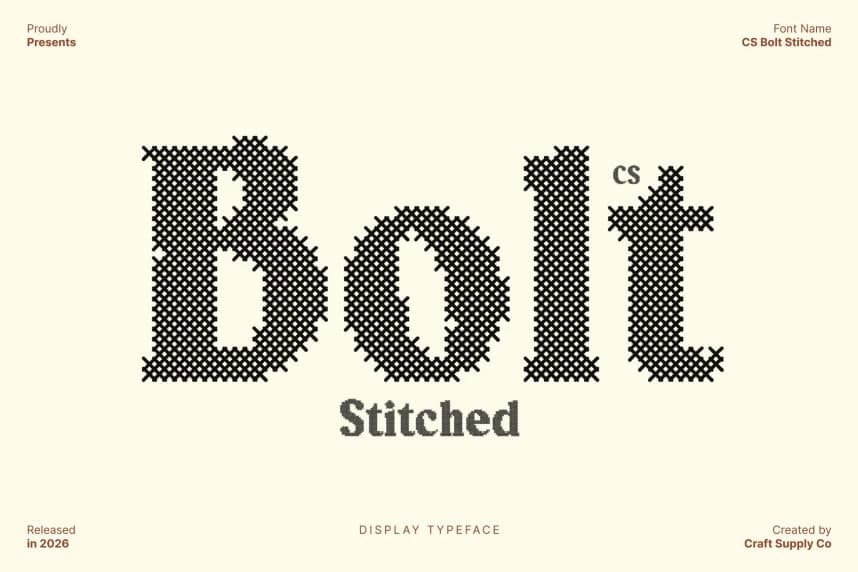 CS Bolt Stitched Font – Display creative asset