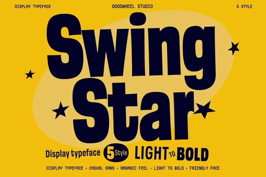 GW Swingstar Font Family – Display creative asset