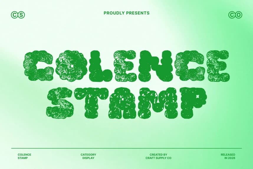 Colence Stamp font – Display creative asset