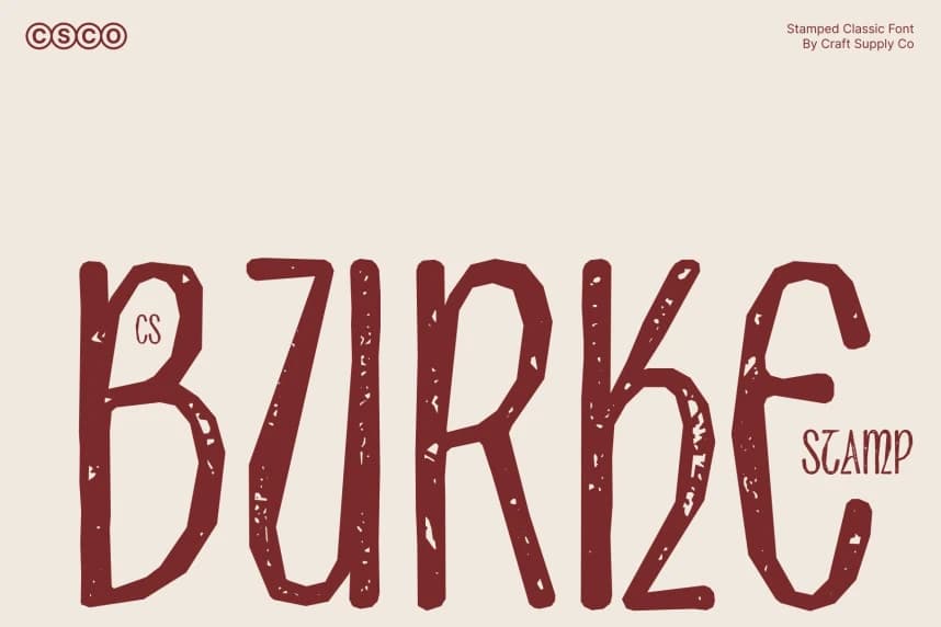 CS Burke Stamp Font – Display creative asset