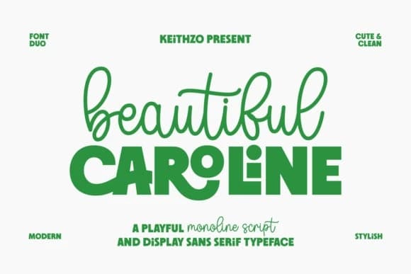 Beautiful Caroline Font Duo – Display creative asset