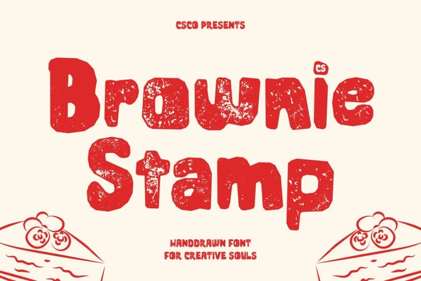 CS Brownie Stamp Font – Display creative asset