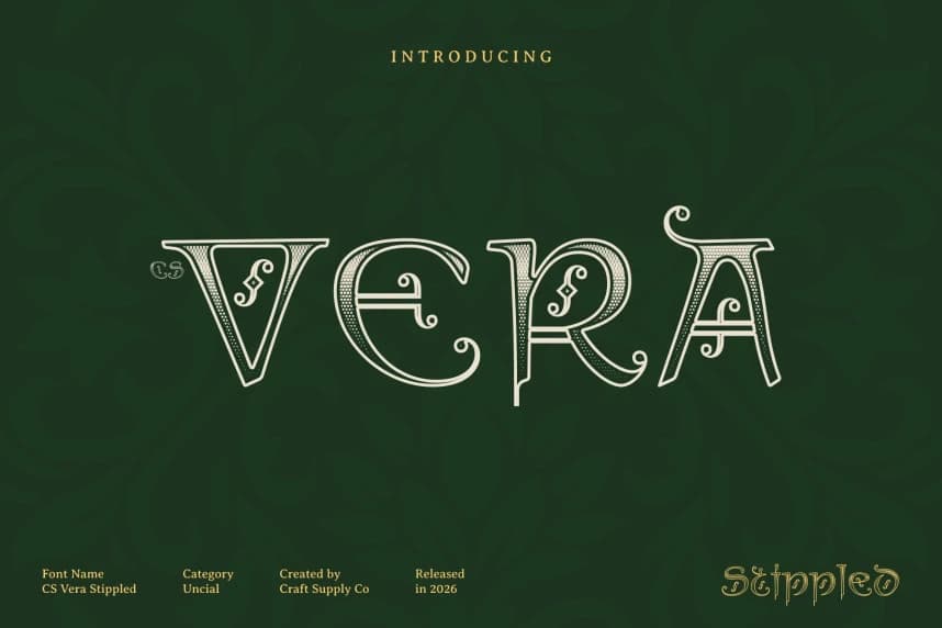 CS Vera Stippled Font – Display creative asset