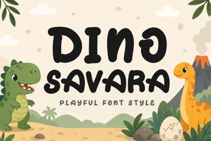 Dino Savara Font – Display creative asset