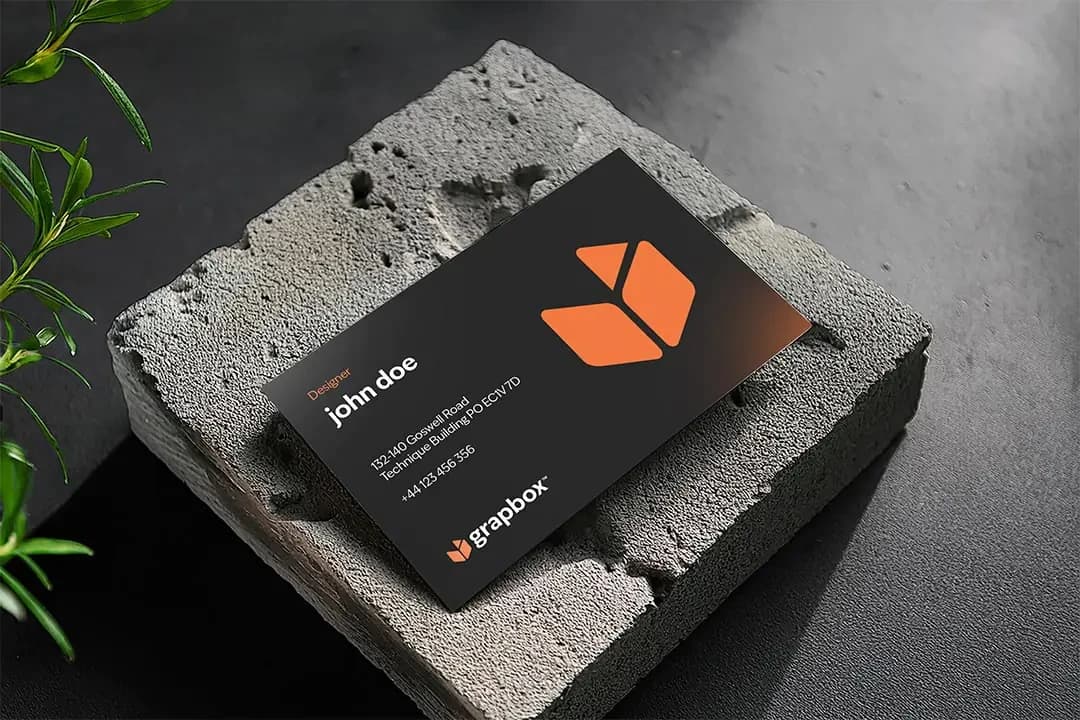 Business Card Mockup Over Stone Mockup – Mockups creative asset