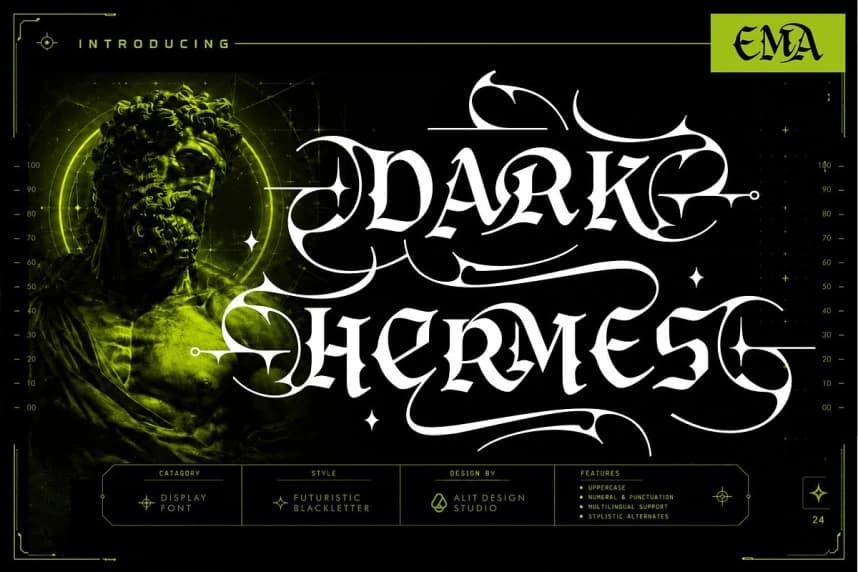 Dark Hermes Font – Display creative asset