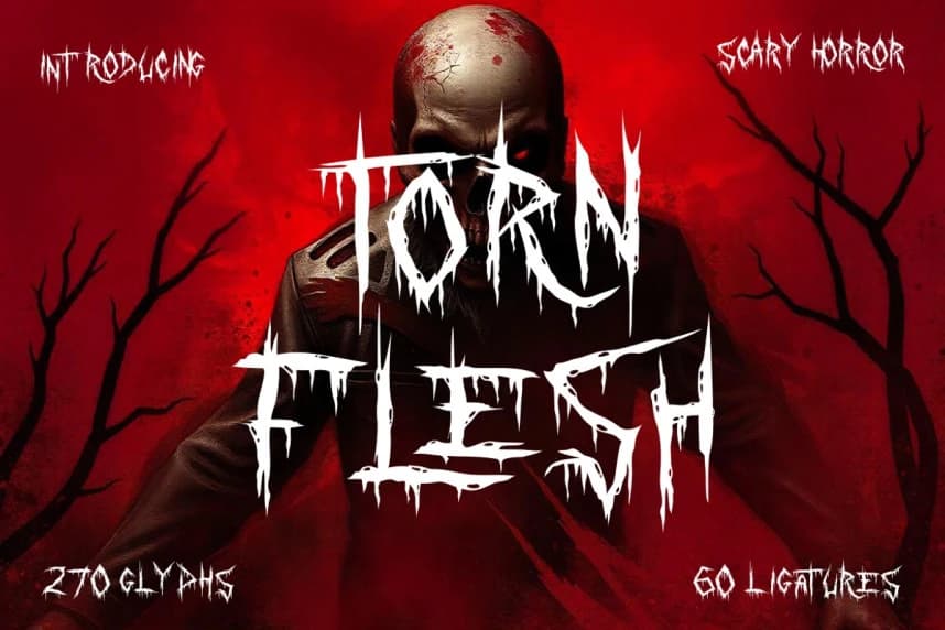 Torn Flesh Font – Display creative asset