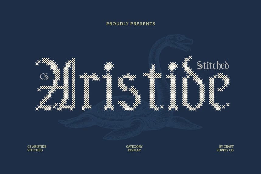 CS Aristide Stitched Font – Display creative asset