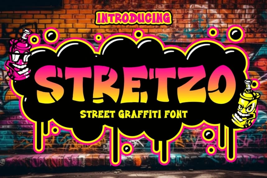 Stretzo Graffiti Font – Display creative asset