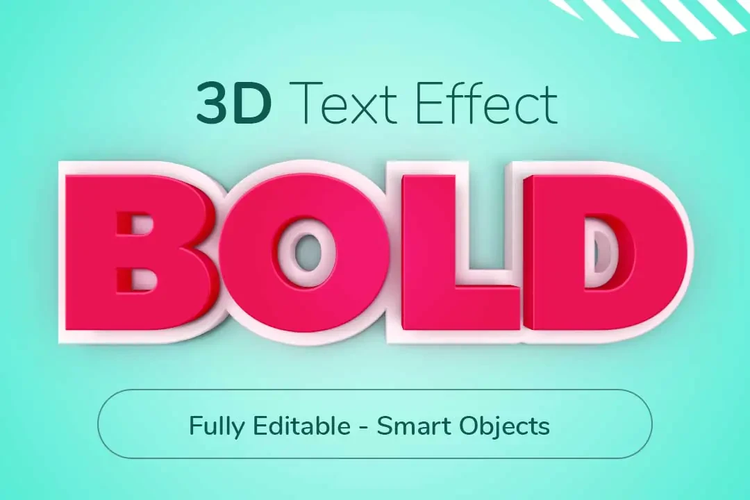 3D Bold Text Effect Free PSD – Text Effects creative asset