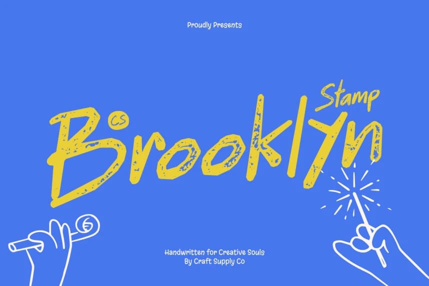 CS Brooklyn Stamp Font – Display creative asset