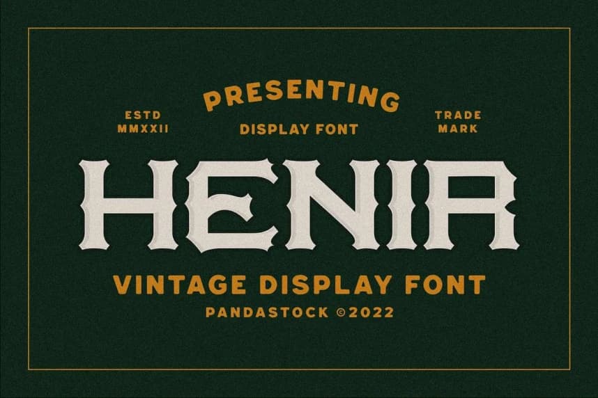 Henir Vintage Font – Display creative asset