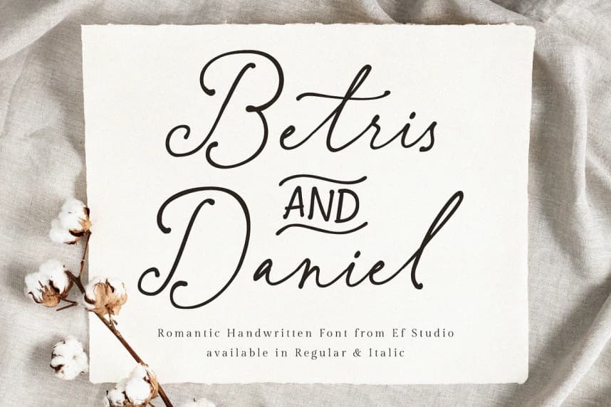 Betris & Daniel Font – Handwritten creative asset