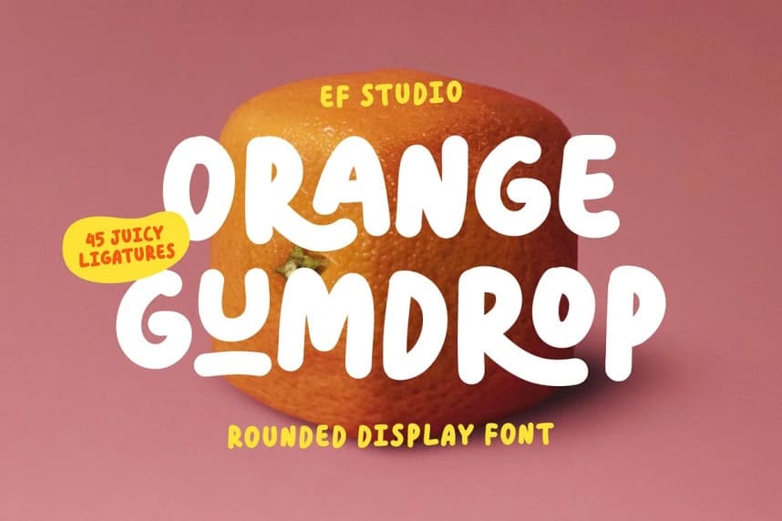 Orange Gumdrop Font – Display creative asset