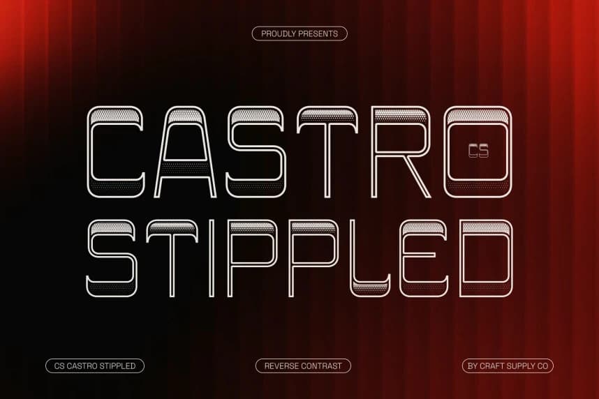 CS Castro Stippled Font – Display creative asset