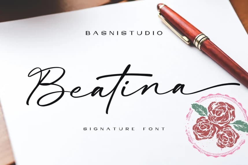 Beatina – Signature Font – Handwritten creative asset