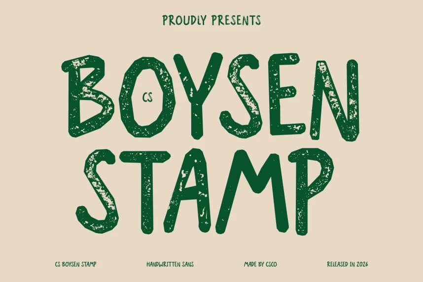 CS Boysen Stamp Font – Handwritten creative asset