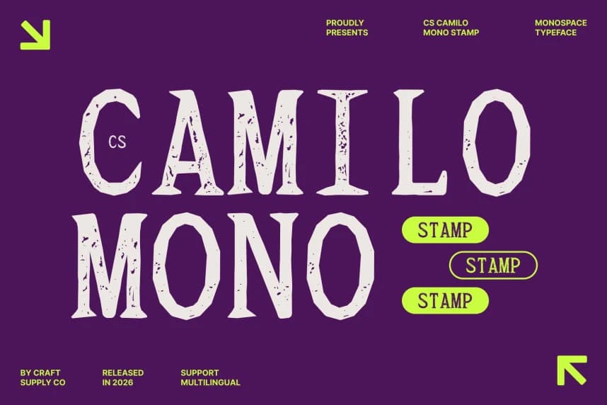 CS Camilo Mono Stamp Font – Monospace creative asset