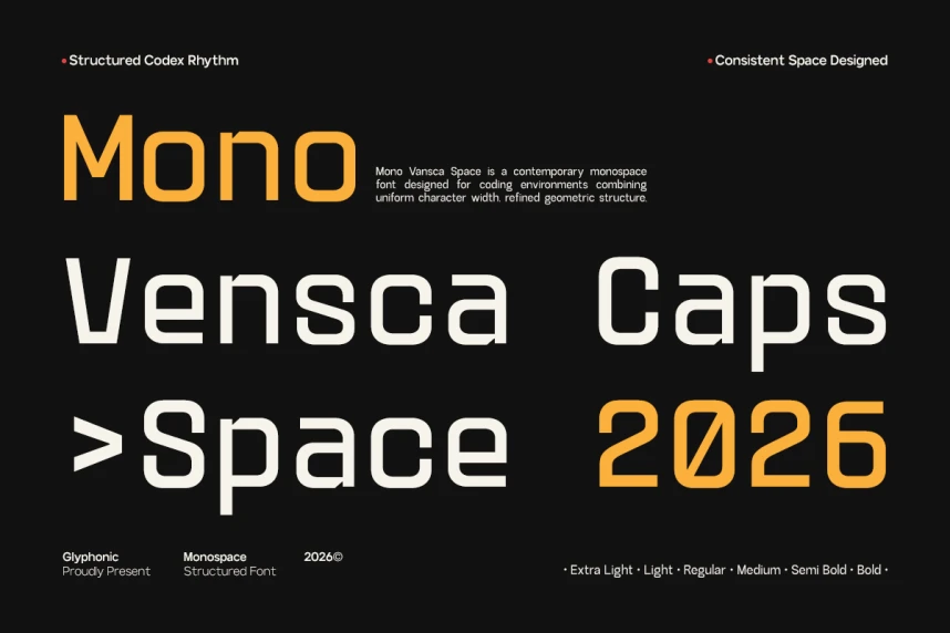 GC Vensca Mono Font – Monospace creative asset