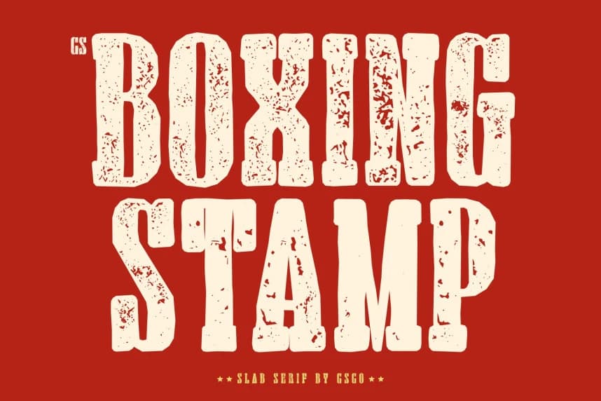 CS Boxing Stamp Font – Slab Serif creative asset